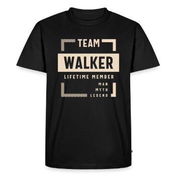Team Walker Lifetime Member Name Walker - Men's Premium Organic T-Shirt - black - Front - Nico (187cm)
