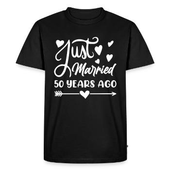 Noces d’or ! Marié depuis 50 ans - T-shirt Premium bio Homme - noir - Devant - Nico (187cm)