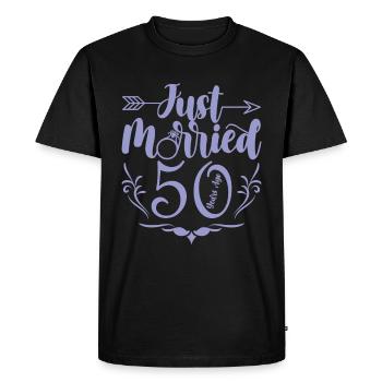 50 ans de mariage ! Noces d’or - T-shirt Premium bio Homme - noir - Devant - Nico (187cm)