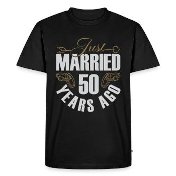 Noces d’or ! Marié depuis 50 ans - T-shirt Premium bio Homme - noir - Devant - Nico (187cm)