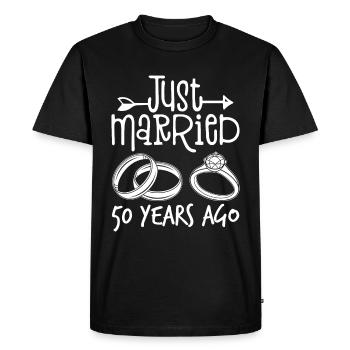 50 ans de mariage ! Noces d’or - T-shirt Premium bio Homme - noir - Devant - Nico (187cm)