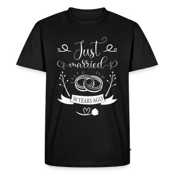 Noces d’or ! Marié depuis 50 ans - T-shirt Premium bio Homme - noir - Devant - Nico (187cm)