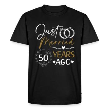 Noces d’or ! Marié depuis 50 ans - T-shirt Premium bio Homme - noir - Devant - Nico (187cm)