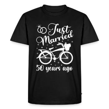 Noces d’or ! Marié depuis 50 ans - T-shirt Premium bio Homme - noir - Devant - Nico (187cm)