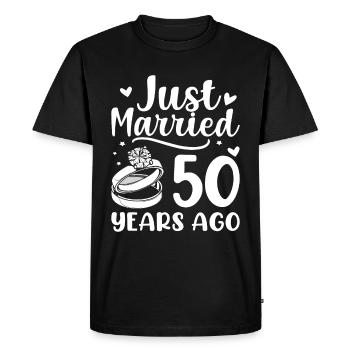 Noces d’or ! Marié depuis 50 ans - T-shirt Premium bio Homme - noir - Devant - Nico (187cm)