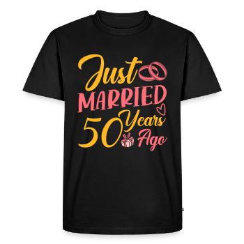 50 ans de vie conjugale ! Noces d’or - T-shirt Premium bio Homme - noir - Devant - Nico (187cm)