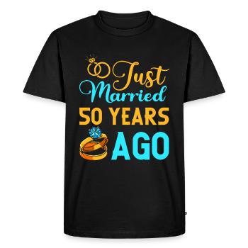 Noces d’or ! 50 ans de mariage heureux - T-shirt Premium bio Homme - noir - Devant - Nico (187cm)