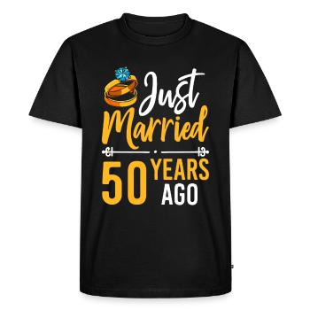 Noces d’or ! Marié depuis 50 ans - T-shirt Premium bio Homme - noir - Devant - Nico (187cm)