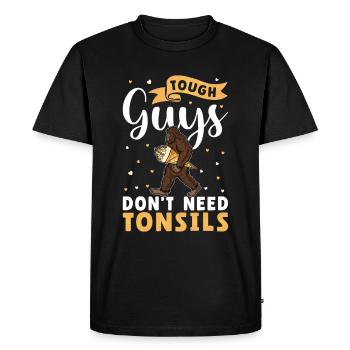 Guys don't need almonds! Tonsil surgery - Men's Premium Organic T-Shirt - black - Front - Nico (187cm)
