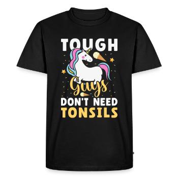 Guys don't need almonds! Tonsil surgery - Men's Premium Organic T-Shirt - black - Front - Nico (187cm)