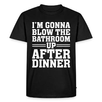 Je vais faire exploser la salle de bain après le dîner - T-shirt Premium bio Homme - noir - Devant - Nico (187cm)