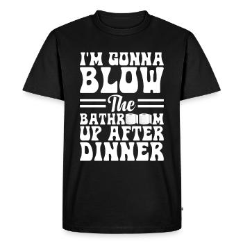 Je vais faire exploser la salle de bain après le dîner - T-shirt Premium bio Homme - noir - Devant - Nico (187cm)