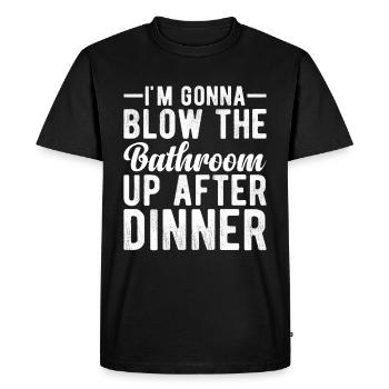 Je vais faire exploser la salle de bain après le dîner - T-shirt Premium bio Homme - noir - Devant - Nico (187cm)