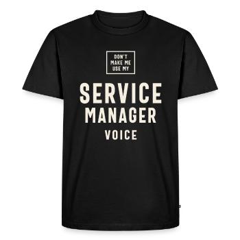 Funny Job Occupation Service Manager - Men's Premium Organic T-Shirt - black - Front - Nico (187cm)
