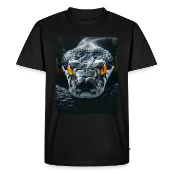 Yellow Eyes Black Snake Python Cobra Reptile Viper - Men's Premium Organic T-Shirt - black - Front - Nico (187cm)