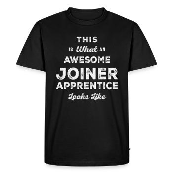 Funny Job Occupation Joiner Apprentice - Men's Premium Organic T-Shirt - black - Front - Nico (187cm)