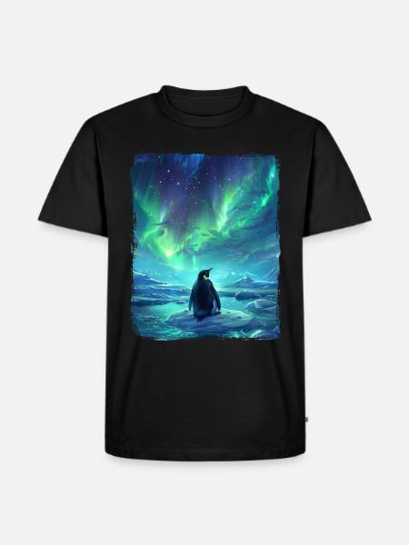 Revontulieläin Aurora Borealis pingviini - Premium luomulaatuinen miesten t-paita - musta