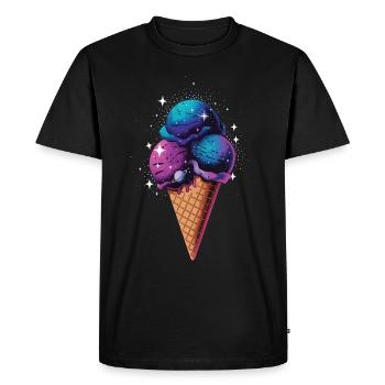Cone Stars Galaxy Universe Nebula Planet Moon Sky - Men's Premium Organic T-Shirt - black - Front - Nico (187cm)