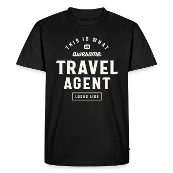 This Is What an Awesome Travel Agent - Men's Premium Organic T-Shirt - black - Front - Nico (187cm)