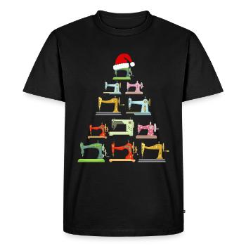 Sapin de Noël des machines à coudre Noël - T-shirt Premium bio Homme - noir - Devant - Nico (187cm)