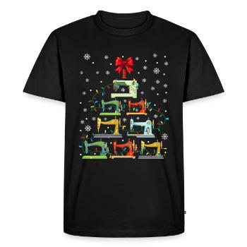 Christmas Tree from Sewing Machines Christmas - Men's Premium Organic T-Shirt - black - Front - Nico (187cm)