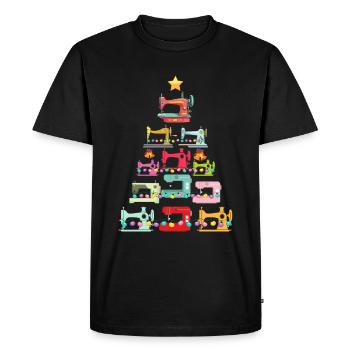 Christmas Tree from Sewing Machines Christmas - Men's Premium Organic T-Shirt - black - Front - Nico (187cm)