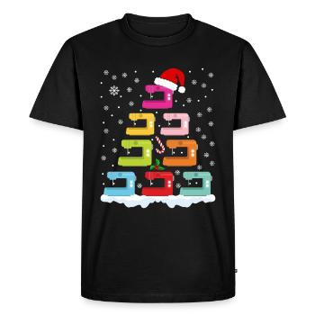 Sapin de Noël des machines à coudre Noël - T-shirt Premium bio Homme - noir - Devant - Nico (187cm)