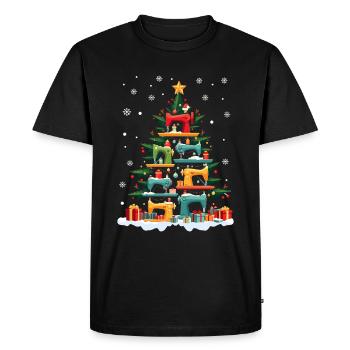Christmas Tree from Sewing Machines Christmas - Men's Premium Organic T-Shirt - black - Front - Nico (187cm)