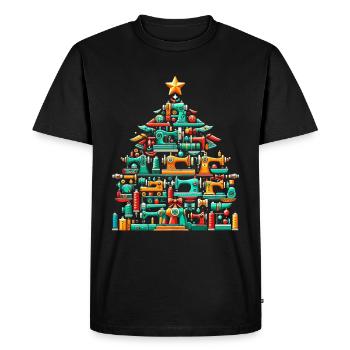 Christmas Tree from Sewing Machines Christmas - Men's Premium Organic T-Shirt - black - Front - Nico (187cm)