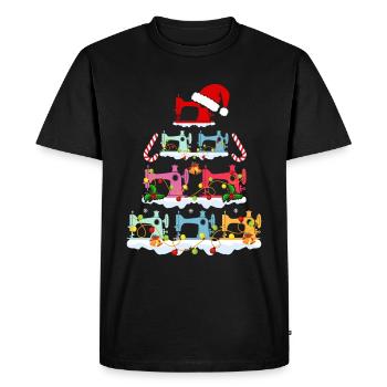 Christmas Tree from Sewing Machines Christmas - Men's Premium Organic T-Shirt - black - Front - Nico (187cm)