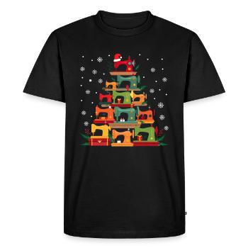 Christmas Tree from Sewing Machines Christmas - Men's Premium Organic T-Shirt - black - Front - Nico (187cm)