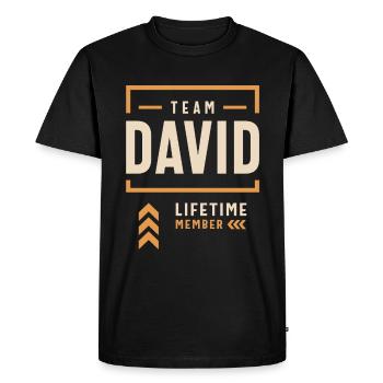 Team David Lifetime Member Funny Name David - Men's Premium Organic T-Shirt - black - Front - Nico (187cm)