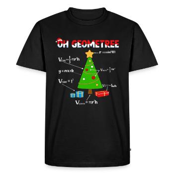 Géométrie de Noël, arbre de Noël et mathématiques - T-shirt Premium bio Homme - noir - Devant - Nico (187cm)