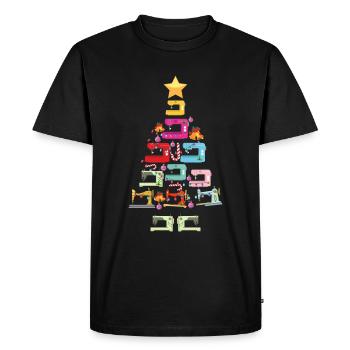 Christmas Tree from Sewing Machines Christmas - Men's Premium Organic T-Shirt - black - Front - Nico (187cm)