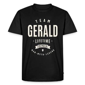Team Gerald Lifetime Member Funny Name Gerald - Men's Premium Organic T-Shirt - black - Front - Nico (187cm)