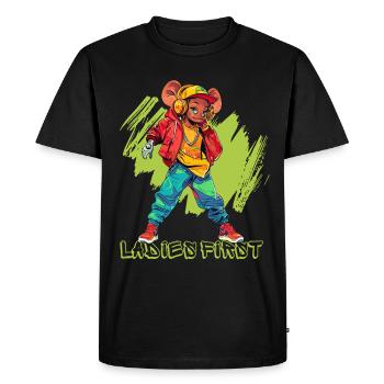 Urban Hip Hop Mouse Street Art Vibrant Graffiti - Men's Premium Organic T-Shirt - black - Front - Nico (187cm)