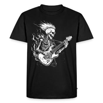 Cool Skeleton Guitariste Guitariste Musicien - T-shirt Premium bio Homme - noir - Devant - Nico (187cm)
