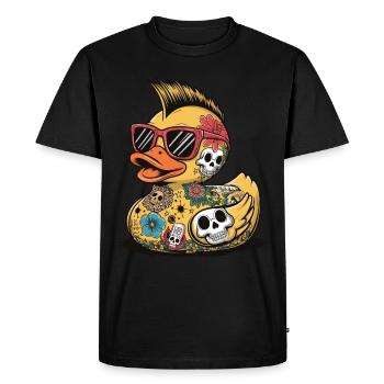 canard caoutchouc punk heavy métal animal oiseau tatouage - T-shirt Premium bio Homme - noir - Devant - Nico (187cm)