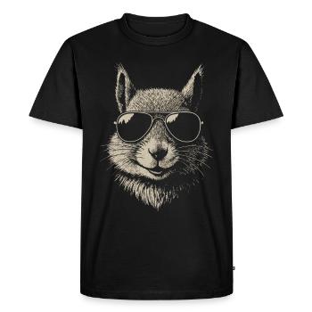 Écureuil cool portant des lunettes de soleil illustration - T-shirt Premium bio Homme - noir - Devant - Nico (187cm)