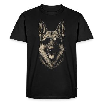 German Shepherd Dog Sunglasses Cool Illustration - Men's Premium Organic T-Shirt - black - Front - Nico (187cm)