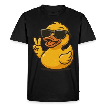 Cool Rubber Duck Sunglasses Peace Sign Duck Lover - Men's Premium Organic T-Shirt - black - Front - Nico (187cm)