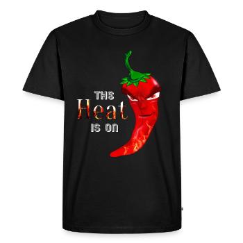 hot chilli pepper the heat is on pepperoni hot - Men's Premium Organic T-Shirt - black - Front - Nico (187cm)