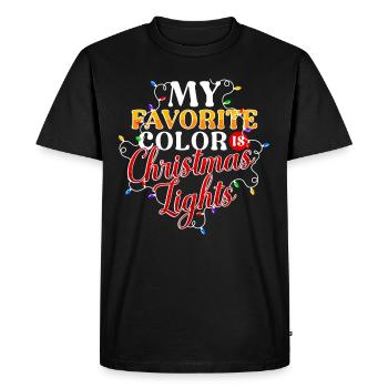 Lumières de Noël Hommes Garçons Lumières de Noël - T-shirt Premium bio Homme - noir - Devant - Nico (187cm)