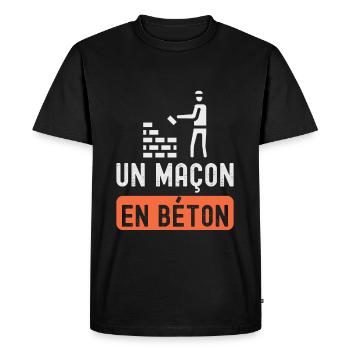 un maçon en béton - T-shirt Premium bio Homme - noir - Devant - Nico (187cm)