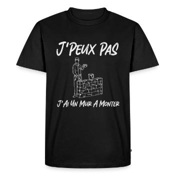 tarif horaire maçon humour maçonnerie homme cadeau - T-shirt Premium bio Homme - noir - Devant - Nico (187cm)