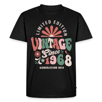 1968 Anniversaire 1968 vintage - T-shirt Premium bio Homme - noir - Devant - Nico (187cm)