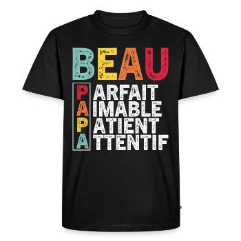 Father's Day Step-Dad 2024 Gift - Men's Premium Organic T-Shirt - black - Front - Nico (187cm)