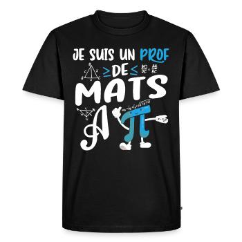 Math Teacher Happy Gift Funny Mathematician - Men's Premium Organic T-Shirt - black - Front - Nico (187cm)