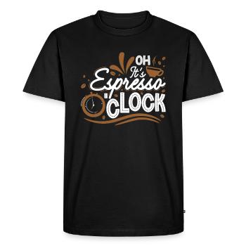 Espresso O'Clock - Men's Premium Organic T-Shirt - black - Front - Nico (187cm)
