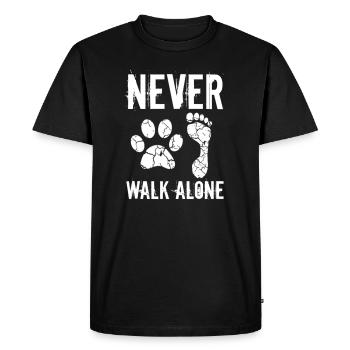 Never walk alone - Men's Premium Organic T-Shirt - black - Front - Nico (187cm)